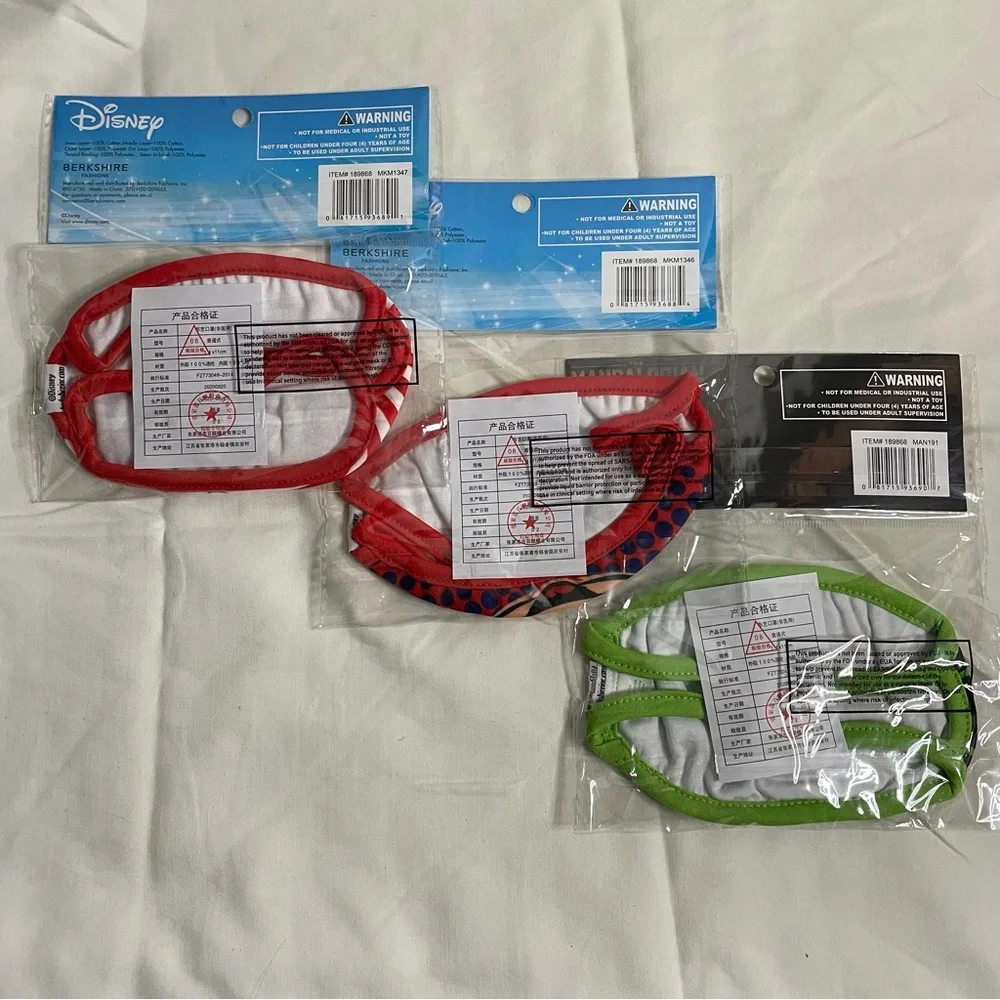 💛 10/$10 💛 (3 Pack) Kids Face Masks Disney New in Package